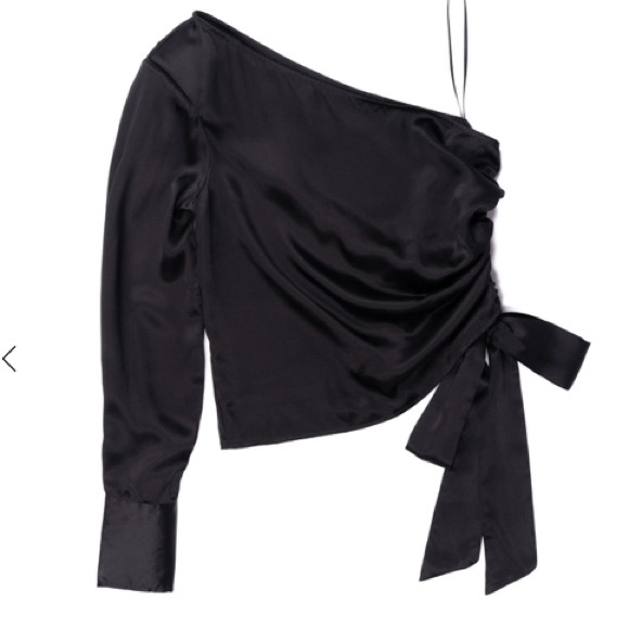steele Tops - NWT STEELE One Shoulder Black Dress Shirt